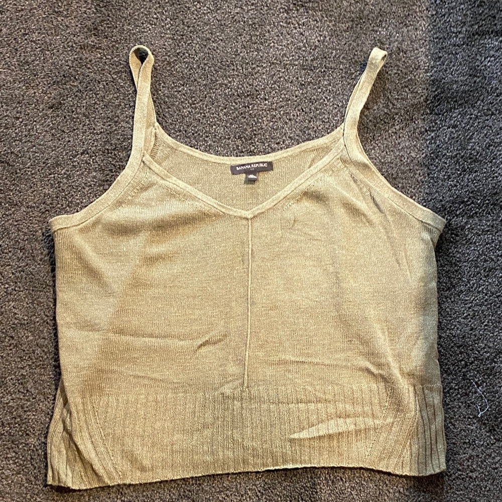 Banana Republic Olive Knit V-Neck Camisole Tank XL